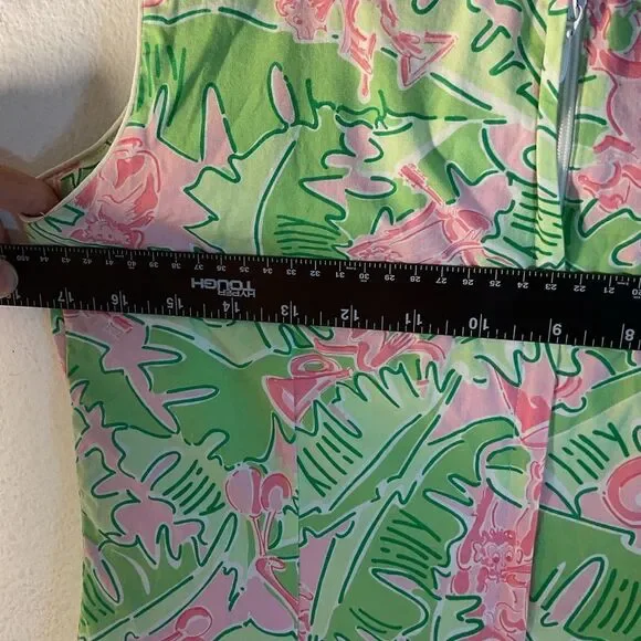 LILLY PULITZER LADIES DRESS 6 pink green vintage monkey shift forest leaves - Picture 6 of 9